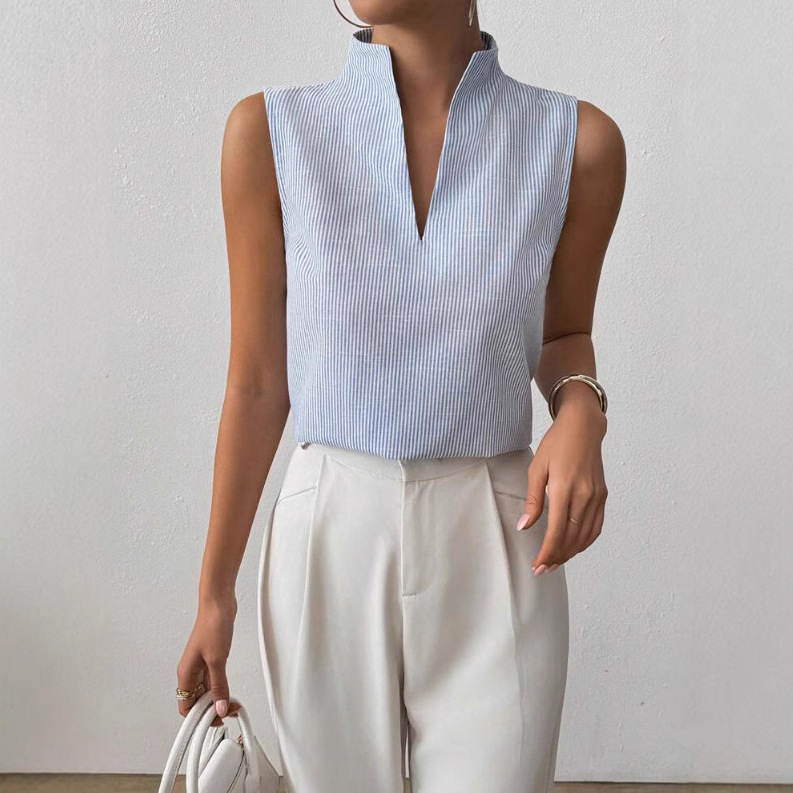 Stylish Minimalist Slim Fit Sleeveless Top For Women - Image 3