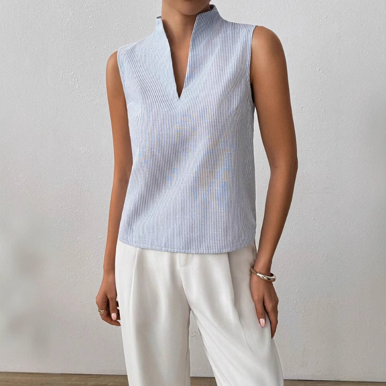 Stylish Minimalist Slim Fit Sleeveless Top For Women - Image 2