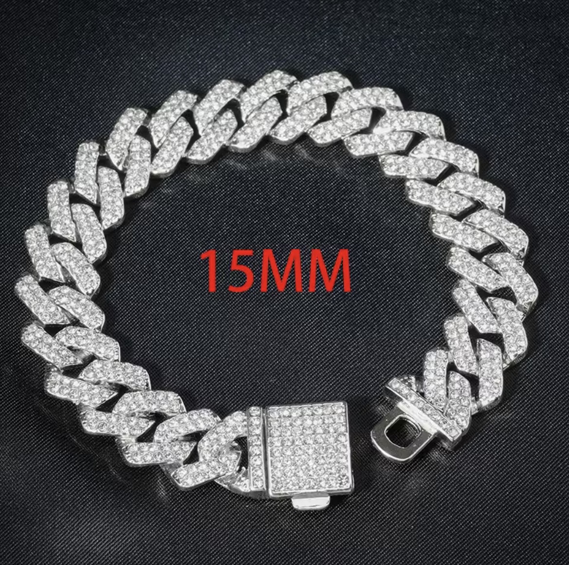 Iced Cuban Chain & Diamond Watch Set (Luxury Hip-Hop Jewelry Set) - Image 3